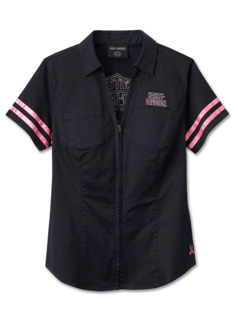 Harley-Davidson Black Shirt with Pink Trim